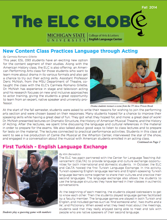 Read more about the article ELC Globe from Fall 2014