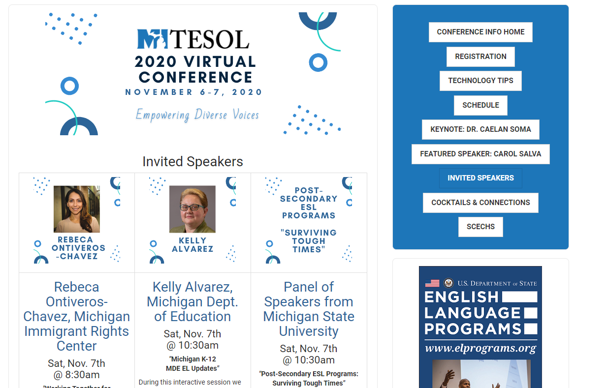 Read more about the article ELC Faculty as Invited Speakers at MITESOL 2020