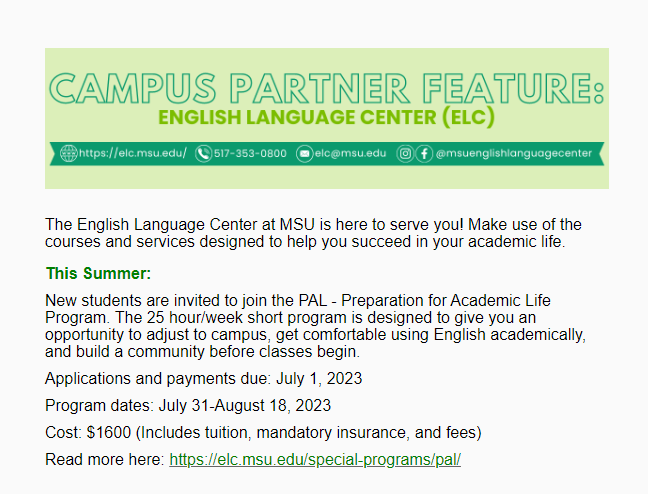 You are currently viewing ELC a Featured Campus Partner