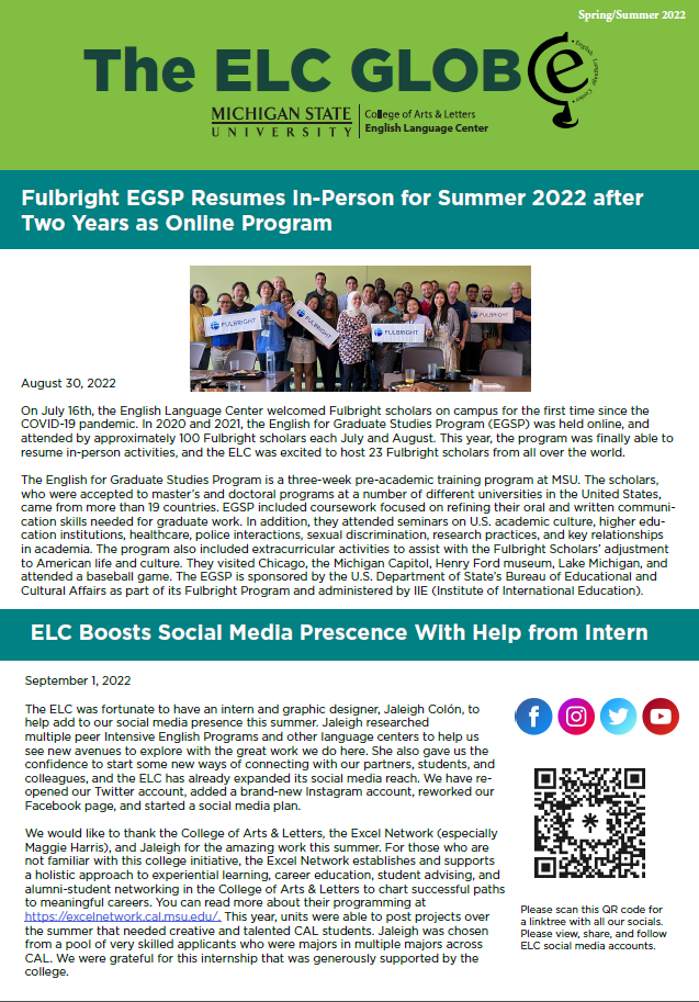 Read more about the article ELC Globe from Spring/Summer 2022